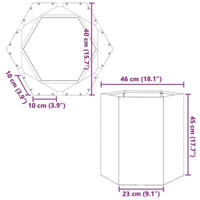 vidaXL Vrtno korito bela 46x40x45 cm jeklo