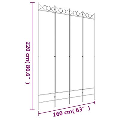 vidaXL Paravan 4-delni rjav 160x220 cm blago