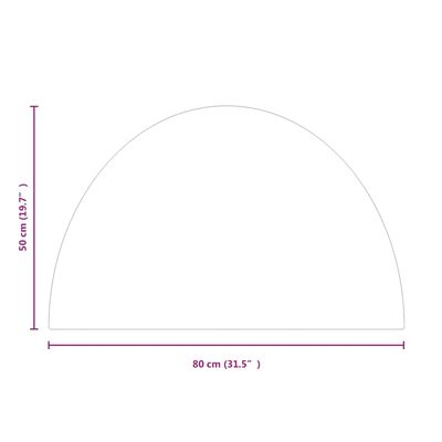 vidaXL Steklena plošča za kamin polkrožna 800x500 mm