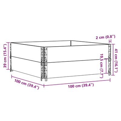 vidaXL Paletni okvirji 2 kosa črni 100x100 cm trdna borovina