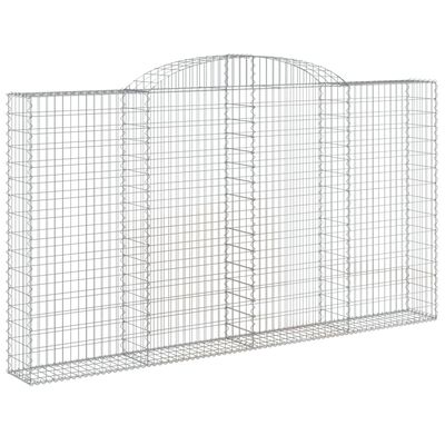 vidaXL Obokane gabion košare 2 kosa 300x30x160/180 cm pocinkano železo