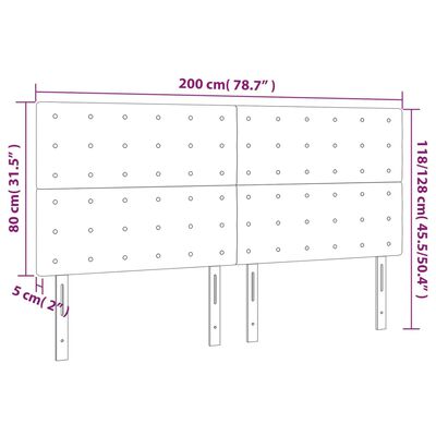 vidaXL Posteljno vzglavje 4 kosa bel 100x5x78/88 cm umetno usnje