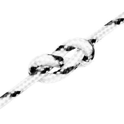 vidaXL Pletena vrv za čoln bela 4 mm x 25 m poliester