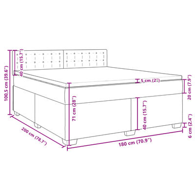 vidaXL Box spring postelja z vzmetnico črn 180x200 cm umetno usnje