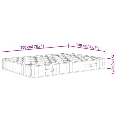 vidaXL Vzmetnica z žepkastim vzmetenjem srednje trda 140x200 cm