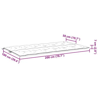 vidaXL Blazina za vrtno klop modra 200x(50+50)x7 cm oxford tkanina