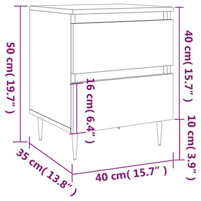 vidaXL Nočna omarica sonoma hrast 40x35x50 cm inženirski les