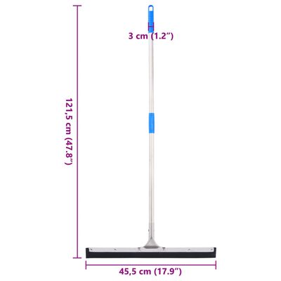 vidaXL Čistilec tal 45,5x121,5 cm jeklo in guma