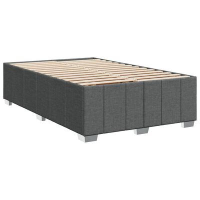 vidaXL Box spring postelja z vzmetnico temno siva 120x190 cm blago