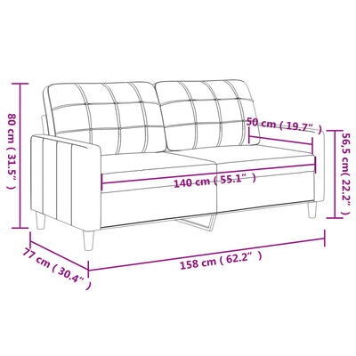 vidaXL Rabljen dvosed svetlo siv 140 cm blago