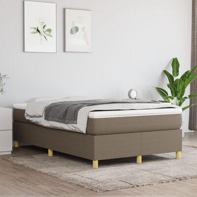 vidaXL Box spring postelja z vzmetnico taupe 120x200 cm blago