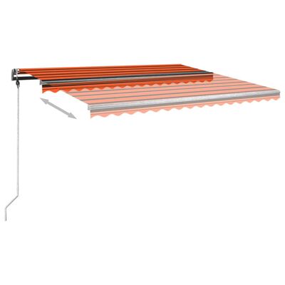 vidaXL Prostostoječa ročno zložljiva tenda 450x350 cm oranžna/rjava