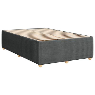 vidaXL Box spring postelja z vzmetnico temno siva 120x190 cm blago