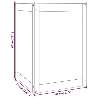 vidaXL Zaboj za perilo 44x44x66 cm trdna borovina