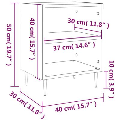 vidaXL Nočna omarica 2 kosa sonoma hrast 40x30x50 cm inženirski les