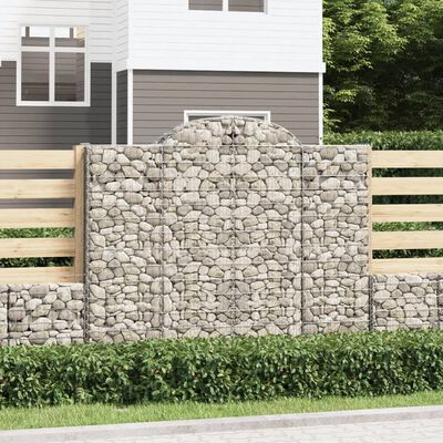 vidaXL Obokane gabion košare 14kosi 200x50x160/180 cm pocinkano železo