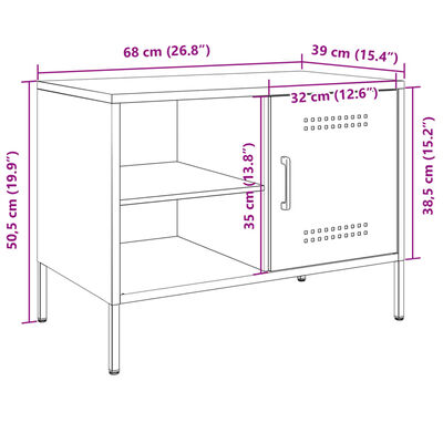 vidaXL TV omarica gorčično rumena 68x39x50,5 cm jeklo