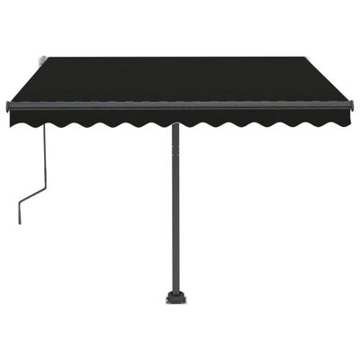 vidaXL Prostostoječa ročno zložljiva tenda 300x250 cm antracitna