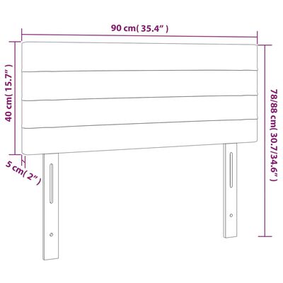 vidaXL Posteljno vzglavje modro 90x5x78/88 cm blago