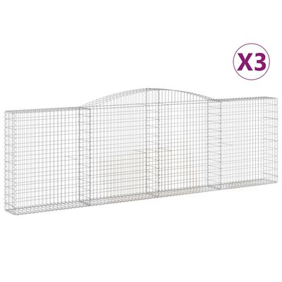 vidaXL Obokane gabion košare 3 kosi 400x30x120/140 cm pocinkano železo