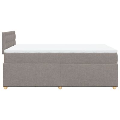 vidaXL Box spring postelja z vzmetnico taupe 120x200 cm blago