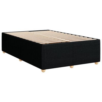 vidaXL Box spring postelja z vzmetnico črn 120x200 cm blago