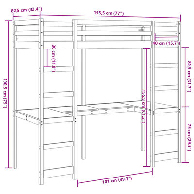 vidaXL Okvir za pograd brez vzmetnice rjava 75x190 cm trdna borovina