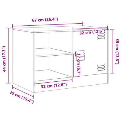 vidaXL TV omarica 2 kosa antracitna 67x39x44 cm jeklo