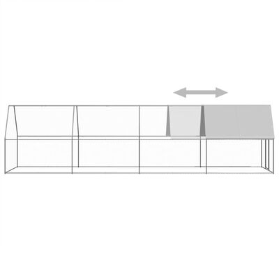 vidaXL Kokošnjak 2x8x2 m pocinkano jeklo