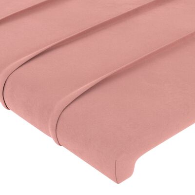vidaXL LED posteljno vzglavje roza 90x5x78/88 cm žamet