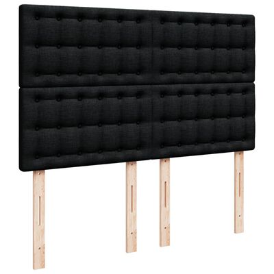 vidaXL Box spring postelja z vzmetnico črna 140x200 cm blago