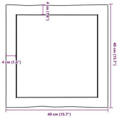 vidaXL Mizna plošča sv. rjava 40x40x(2-6) cm obdelana trdna hrastovina