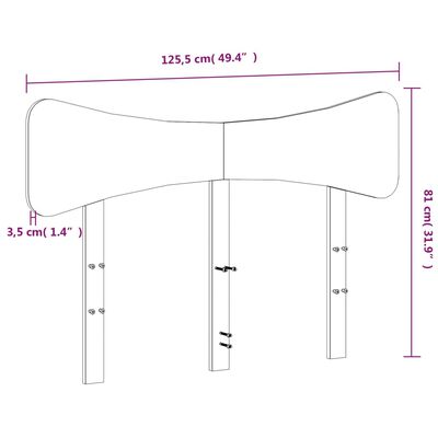 vidaXL Vzglavje bela 120 cm trdna borovina