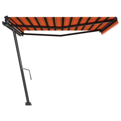 vidaXL Prostostoječa ročno zložljiva tenda 450x350 cm oranžna/rjava