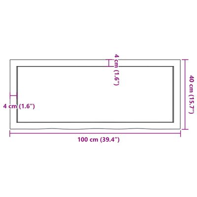 vidaXL Kopalniški pult svetlo rjav 100x40x(2-4) cm obdelan trden les