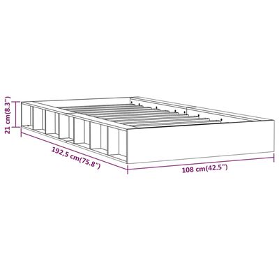 vidaXL Posteljni okvir bel 90x190 cm trden les