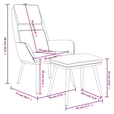 vidaXL Stol za sproščanje s stolčkom svetlo sivo blago