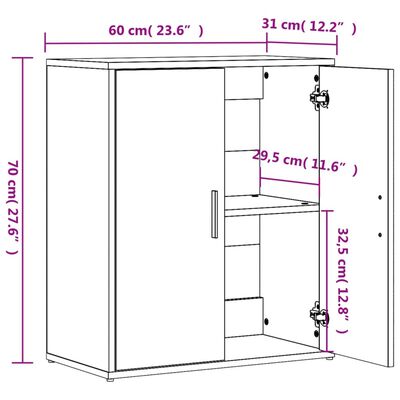 vidaXL Komoda 2 kosa dimljeni hrast 60x31x70 cm inženirski les