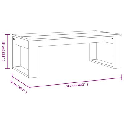 vidaXL Klubska mizica siva sonoma 102x50x35 cm inženirski les