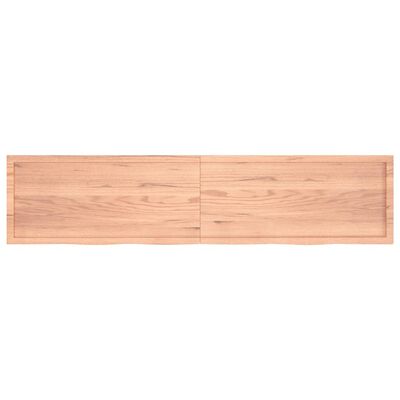 vidaXL Stenska polica svetlo rjava 220x50x(2-4) cm trdna hrastovina