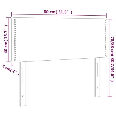 vidaXL LED posteljno vzglavje roza 80x5x78/88 cm žamet