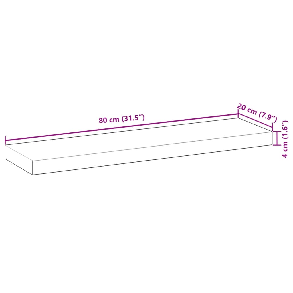 vidaXL Mizna plošča 80x20x4 cm pravokotna trden akacijev les