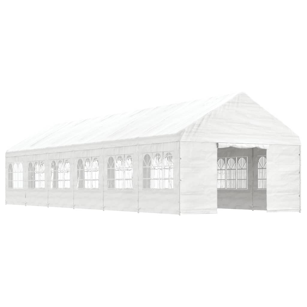 vidaXL Paviljon s streho bel 13,38x4,08x3,22 m polietilen