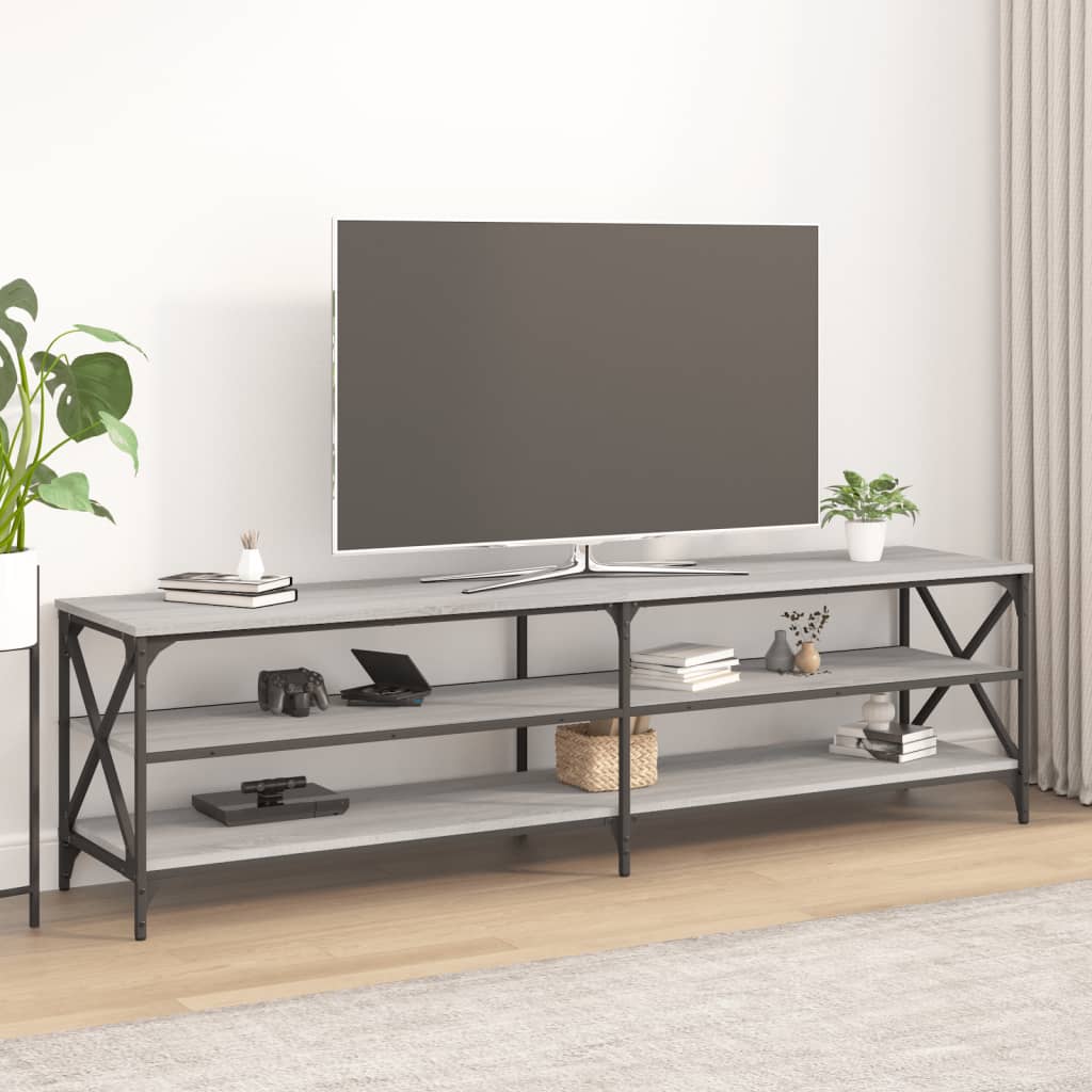 vidaXL TV omarica siva sonoma 180x40x50 cm inženirski les