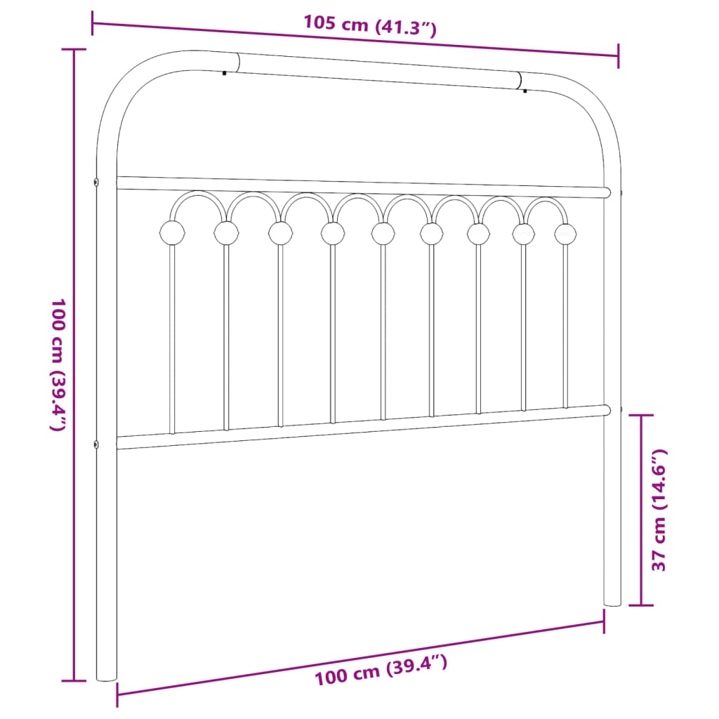 vidaXL Kovinsko vzglavje belo 100 cm