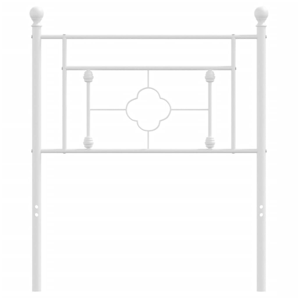 vidaXL Kovinsko vzglavje belo 75 cm