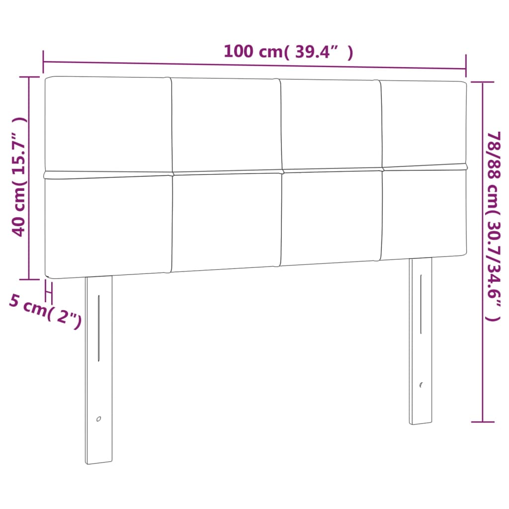 vidaXL LED posteljno vzglavje svetlo sivo 100x5x78/88 cm žamet