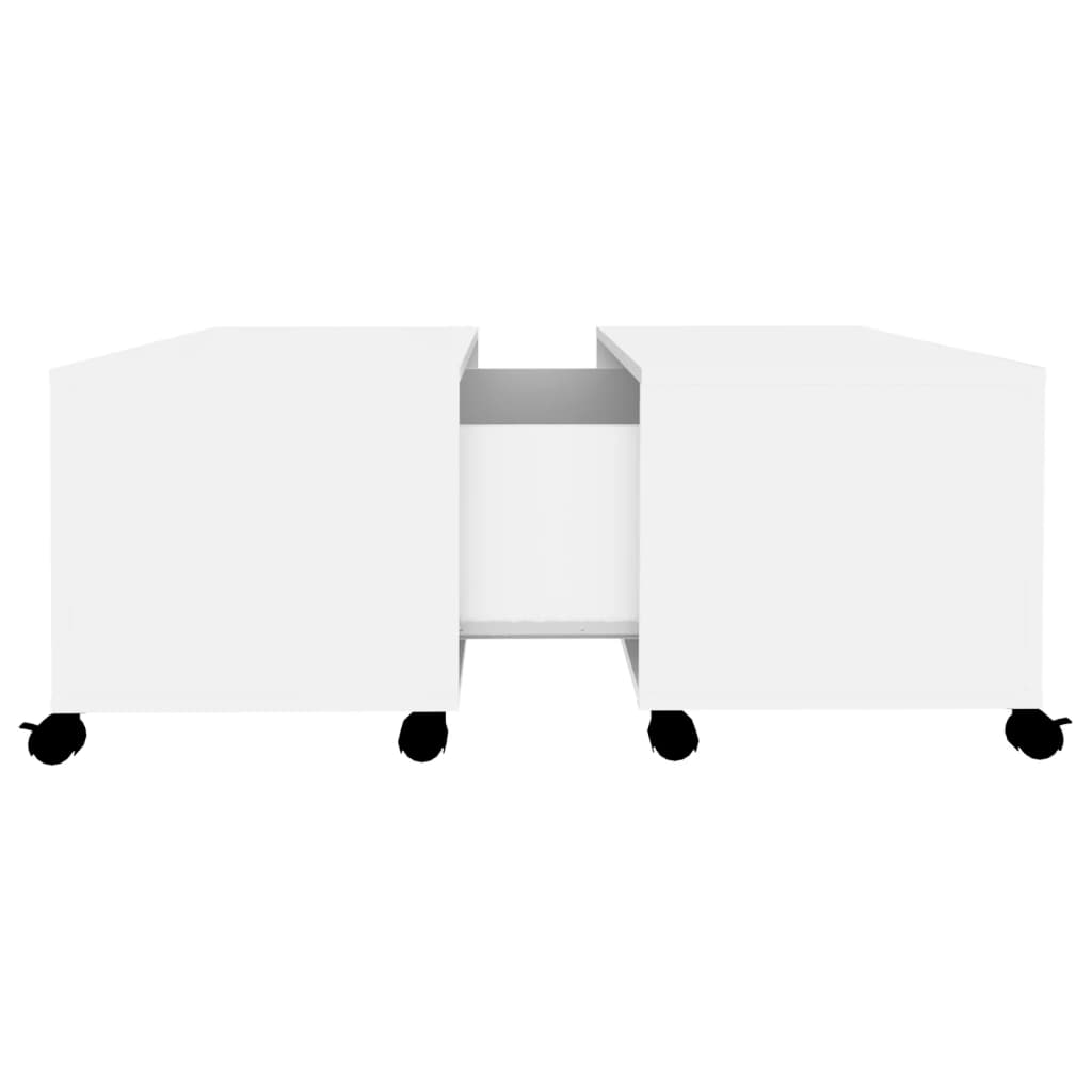 vidaXL Klubska mizica bela 75x75x38 cm iverna plošča