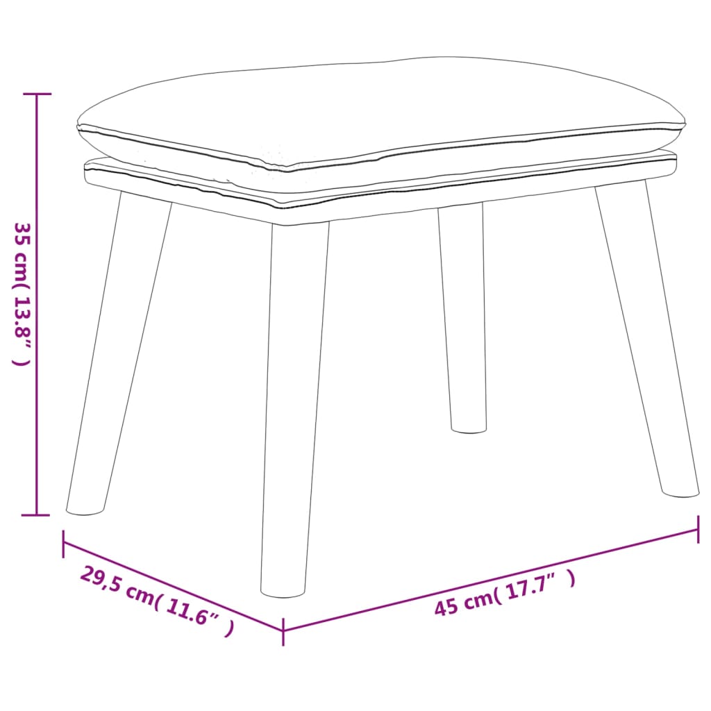 vidaXL Stolček za noge svetlo siv 45x29,5x35 cm žamet