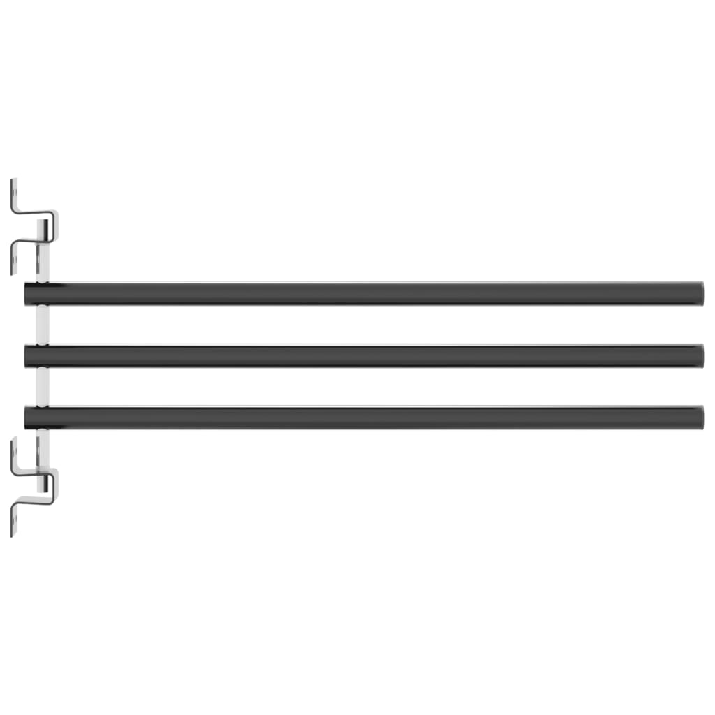 vidaXL Obešalnik za podlogo za sedlo s 3 ročicami črno železo